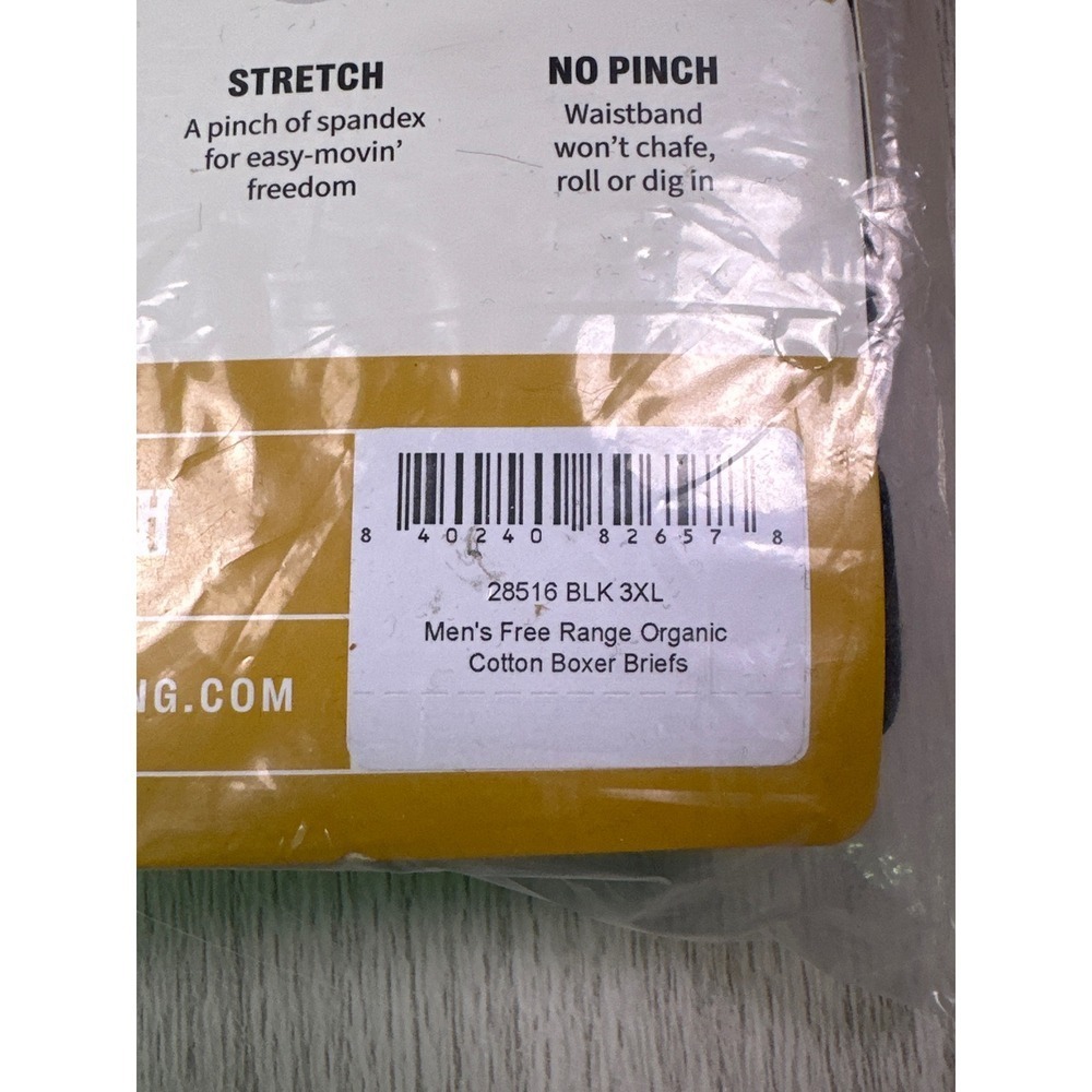 Duluth Trading Co Free Range Mens Black Organic Cotton Boxer Briefs 3XL 28516 - Picture 6 of 6